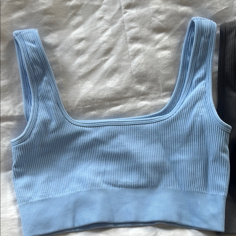 Set of Three Ribbed sports bras /bralettes / crop tops - Picture 7 of 7